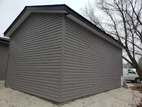 Finished detached garage exterior built by Champion MB in Manitoba
