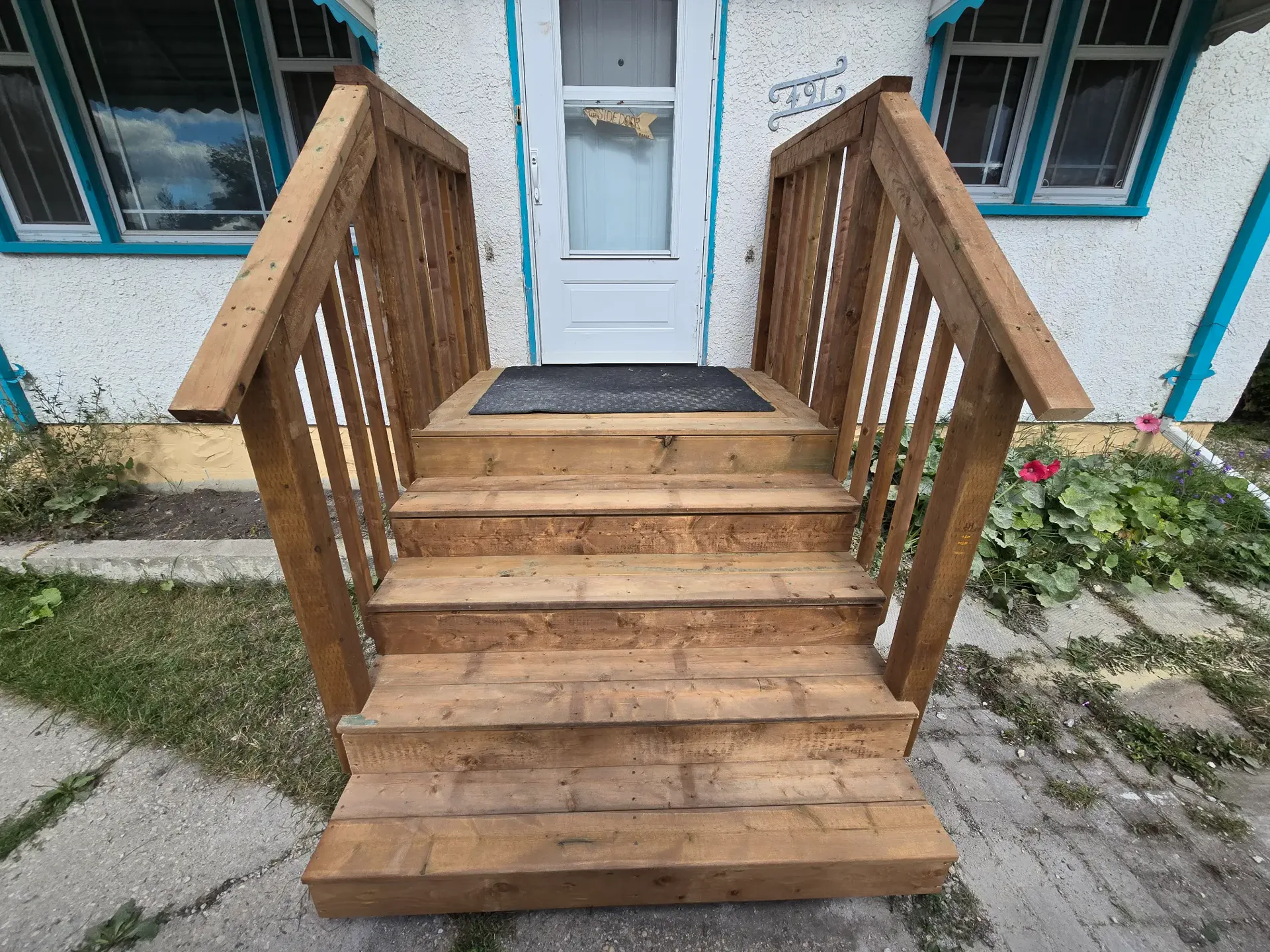 Rebuilt front entry steps on a Winnipeg home