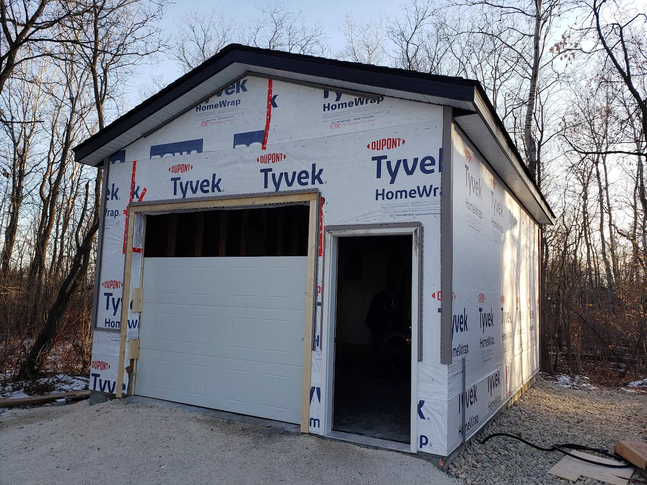 Garage house wrap